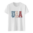 thumbnail image 6 of KALE 4th of July Short Sleeve Shirts for Women American Flag Patriotic 2D Independence Day Print Casual Sports T Shirt Y2K Clothes White S, 6 of 7
