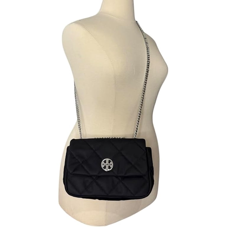 Tory Burch, Women's Willa Quilted Nylon Small Shoulder Bag, Black