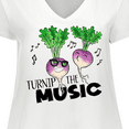 thumbnail image 4 of Inktastic Turnip the Music Partying Vegetables Women's Plus Size V-Neck T-Shirt, 4 of 5