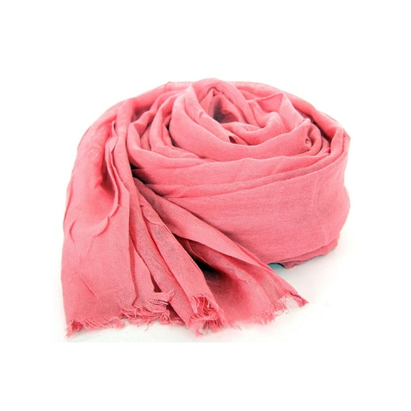 Women's Layered Knit Solid Color Scarf Pink Scarf Wrap 20 x 72 inches