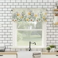 thumbnail image 4 of Valances for Windows, Vintage Flowers Rod Pocket Kitchen Curtains Valances 54x18inch Short Window Curtains for Kitchen/Bathroom, Small Kitchen Valances, Daisy Lavender Plants Eucalyptus Leaves, 4 of 6
