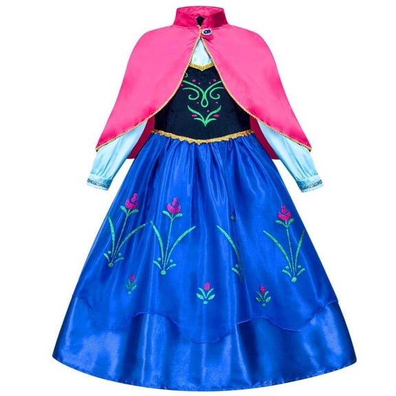Zydvens G*irls Fairytale Princess Cosplay Dress Costume - Little One Snow Queen Cape Sequins Mesh Gown Halloween Stage Performance Costume 3-12Y