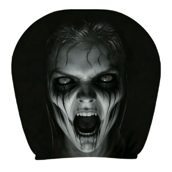 Car Decorations Halloween, Spooky Ghost Face Headrest Covers for Cars, Breathable Polyester Auto Seat Protector, Vehicle Interior Accessories for Halloween Car Decorations