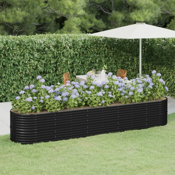 Casafoyer Garden Raised Bed Powder-coated Steel 144.9"x31.5"x26.8" Anthracite