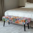thumbnail image 2 of XYZCANDO Poly Spandex Bench Slipcover for Bedroom Dining, Pet Hair Resistant Wear Resistant Bench Cover, Highland Cow, 2 of 9
