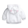 thumbnail image 6 of Adeawade Girls Winter Coats 3-6 Months Jacket Rabbit Ears Hooded Zipper Thicken Windproof Warm Outwear Soft Clothes White, 6 of 8