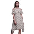 thumbnail image 1 of Bimba Robe à Volants Imprimée Florale Grise pour Femmes Épaules Dénudées - TTG, 1 of 1