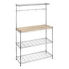 Whitmor Supreme Bakers Rack - Wood & Chrome Assembled Dimensions: 14.0 L x 36.25 W x 55.25 H inches