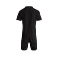 thumbnail image 3 of Men's 2026 Waffle Knit 2 Piece Short Sets V Neck Polo Shirt & Shorts Casual Summer Fashion Outfits Black XL, 3 of 4