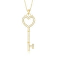 thumbnail image 2 of Rosec Jewels Lab Grown Diamond Heart Key Pendant Necklace - with Chain - Ready to Gift, 10K Yellow Gold, 2 of 7
