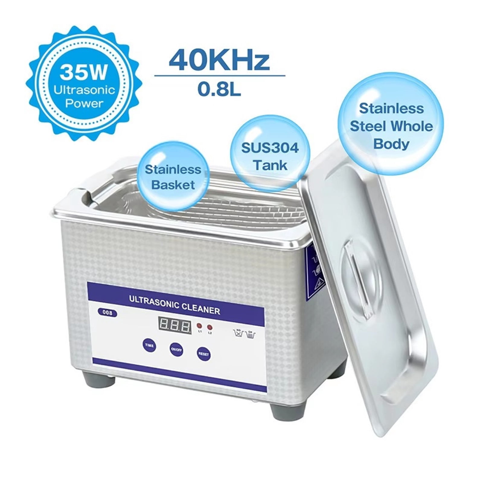 Ultrasonic Cleaner Ultrasound Glasses Jewelry Cleaner 40KH High Frequency Ultrasonic Washing Bath for Glasses Jewelry Cleaning