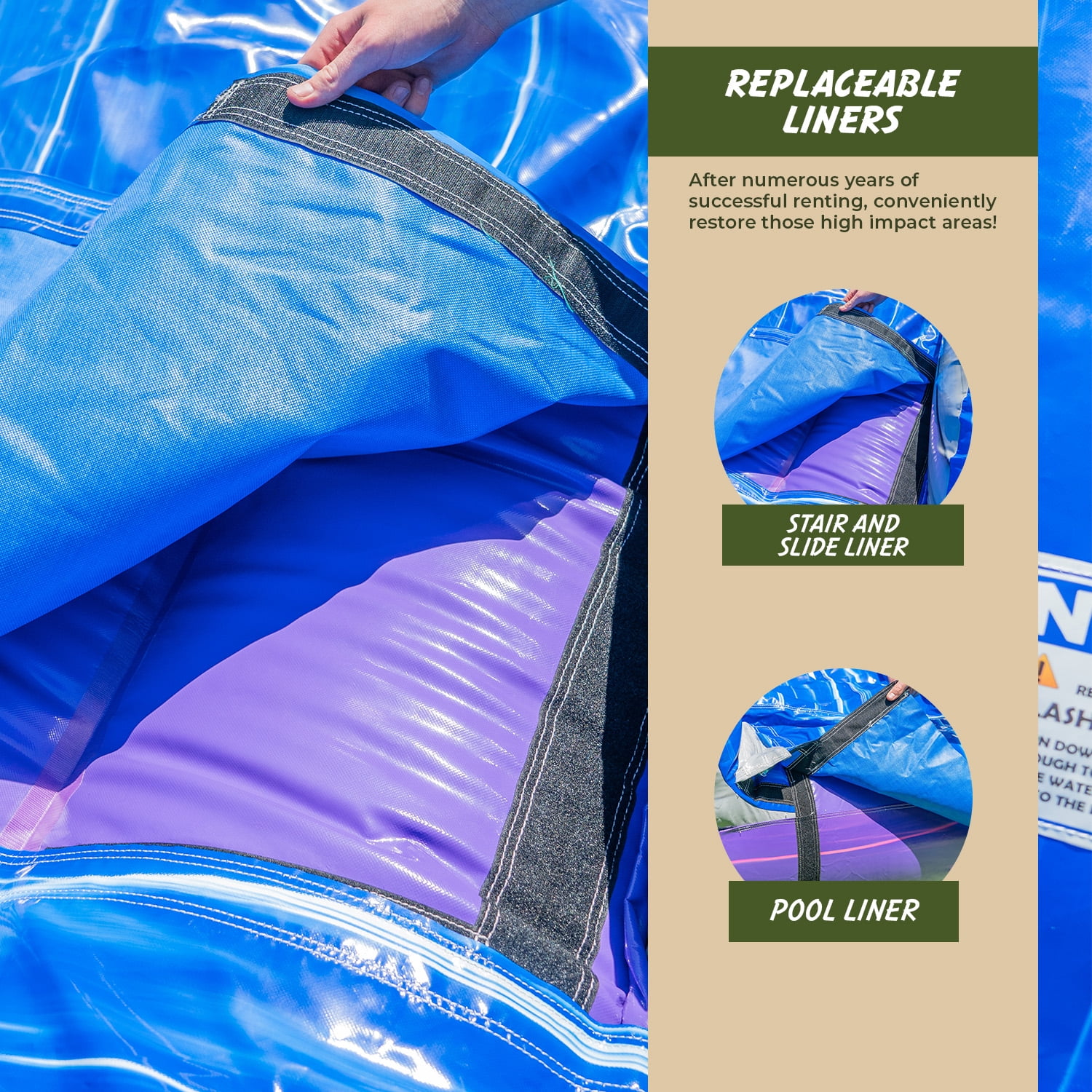 XJUMP Purplish Castle Bounce House Water Slide Combo with Splash Pool (with Air Blower), Commercial Grade, for Kids and Adults