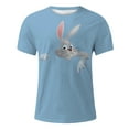 thumbnail image 3 of YDLCAFD Men's Easter Rabbit Print Short Sleeve Male Casual Shirt Spring And Summer, 3 of 4