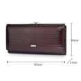 thumbnail image 2 of TAZAG magnetic buckle women's patent leather wallet long multi-card slot genuine leather clutch, 2 of 7