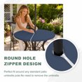 thumbnail image 4 of Round Outdoor Tablecloth with Umbrella Hole and Zipper, Dark Blue Tablecloth with Elastic Waterproof, Modern Farmhouse Solid Color Patio Table Covers for 55" - 60" Picnic Pool Tables, 4 of 9