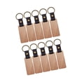 thumbnail image 2 of 10 llaveros de madera en blanco, llaveros con adorno de cuero, llaveros para hombres y mujeres Rectangular, 2 of 9
