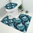 thumbnail image 2 of Blue Gold Wave Marble Pattern Bathroom Rugs Sets 3 Piece,Toilet Cover Set,Absorbent Non Slip Bathroom Mats Sets with U-Shaped Contour Rug Toilet Rug Set, 2 of 5