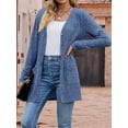 thumbnail image 4 of Women'S Fall Fashion Cardigan Soft Knit Cardigan for Women Long Sleeve Open Front Coat with Pockets Blue XL, 4 of 8