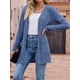 thumbnail image 4 of Cárdigan de Otoño para Mujer, de Punto Suave, de Larga, Abierto Al Frente y con Bolsillos. Azul M, 4 of 8