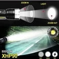 thumbnail image 2 of Linterna LED XHP90 5000 lúmenes, linterna de enfoque ajustable recargable por USB, adecuada para acampar, emergencias familiares, deportes al aire libre, 2 of 5