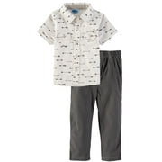 Bon Bebe Boys 12-24 Months Printed Woven Pant Set (Charcoal 12 Months)
