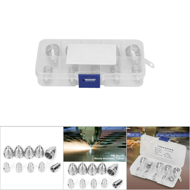 Boquilla de Electrodo P80, 10 Puntas Premium Para Mácina de Corte por Plasma de Aire, Incisión Suave, Escoria Fácil de Limpiar