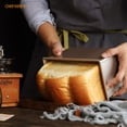 thumbnail image 3 of CHEFMADE Pullman Loaf Pan with Lid, 0.99Lb Dough Capacity Non-Stick Rectangle Flat Toast Box for Oven Baking 4.2" x 7.7"x 4.4"(Champagne Gold), 3 of 8