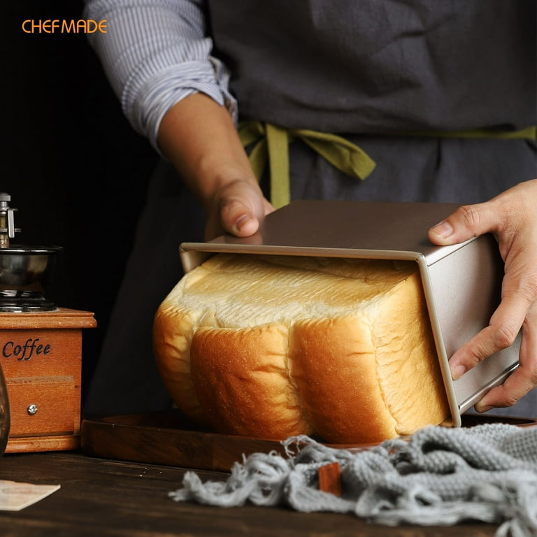 CHEFMADE Pullman Loaf Pan with Lid, Dough Capacity Non