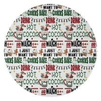 Multicolor Christmas Pattern Round Blanket,Comfortable Soft Flannel Throw Blanket,All Season,Warm Lightweight Blankets for Sofa Bed Couch Living Room Chair 47"x47"