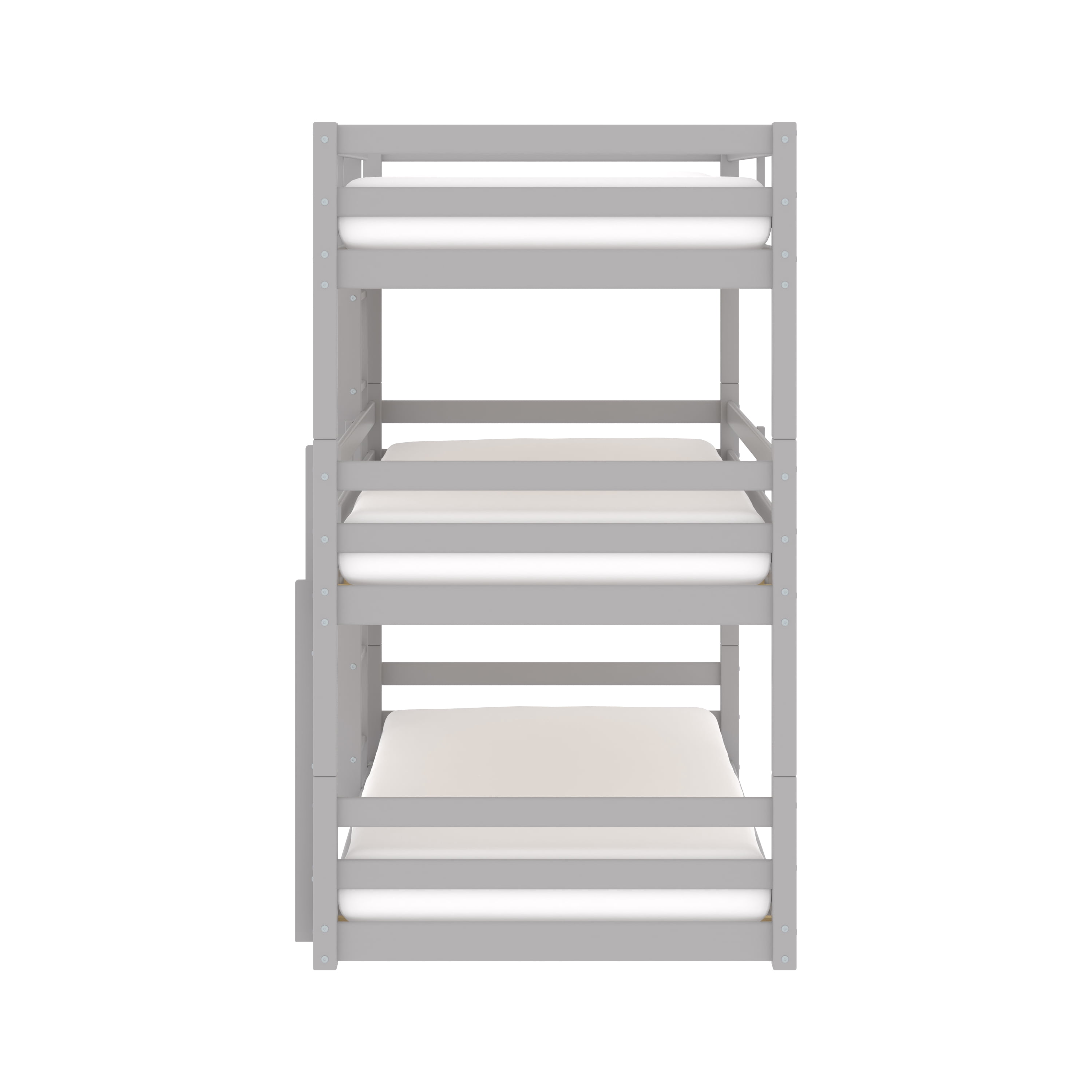 Campbell Wood Triple Twin Bunk Bed, Gray, by Hillsdale Living Essentials