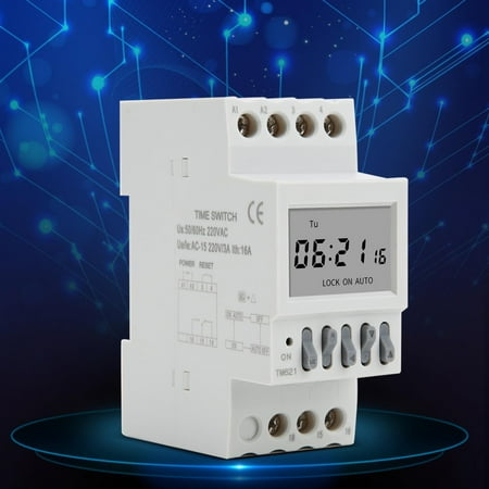 

EBTOOLS TM621 Digital Time Switch Relay Power Switch Timer Din Rail With Countdown Function AC220V Time Controller