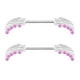 thumbnail image 4 of 1 Par de Pezón de Acero Inoxidable y de Imitación , Joyería de Piercing de Cuerpo, Calibre 16 Rosado Zulema Anillo de pezón de acero inoxidable, 4 of 5
