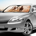 thumbnail image 4 of Xoenoiee Vintage Splatter Running Horse Print Car Windshield Sunshade UV Ray Reflector Sun Visor Summer Sun Blocker Offer Protection for Car Interior Universal Fits Trucks, Sedans, SUVs, 4 of 6