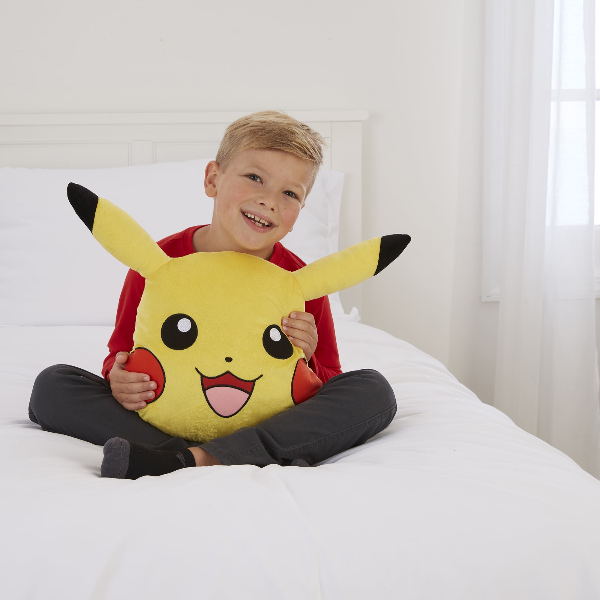 WYMDDYM Soft Pikachu Plush Fold Pillow Small Blanket Pillow Rest Pillow for Boys and Girls