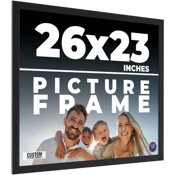 26x23 Frame Black Real Wood Picture Frame Width 0.75 inches | Interior Frame Depth 0.5 inches |