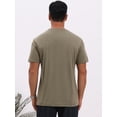 thumbnail image 3 of DARING DIVA Men's Crew Neck Short Sleeve Solid Color Retro Style T-Shirt M Khaki, 3 of 7