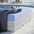 thumbnail image 6 of Lounge Chair Ottoman, Rectangular, Rattan, Wicker, Light Grey Gray Light Blue, Modern Contemporary Urban Design, Outdoor Patio Balcony Cafe Bistro Garden Furniture Hotel Hospitality, 6 of 6