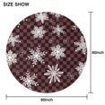 thumbnail image 6 of Red and Black Checkered Christmas Snowflake Pattern Round Tablecloth 60"x60",Wrinkle Wipeable Table Cloth for Kitchen Dining Room Picnic Patio Party, 6 of 6
