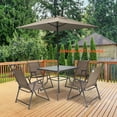 thumbnail image 7 of Crestlive Products 5 Pcs Metal & Glass Patio Dining Set with Umbrella Hole in Brown, 7 of 7