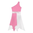 thumbnail image 5 of iiniim Women's Sleeveless Liturgical Praise Dance Color Block Irregular Hem Lyrical Worship Dress Dancewear Light Pink XL, 5 of 7