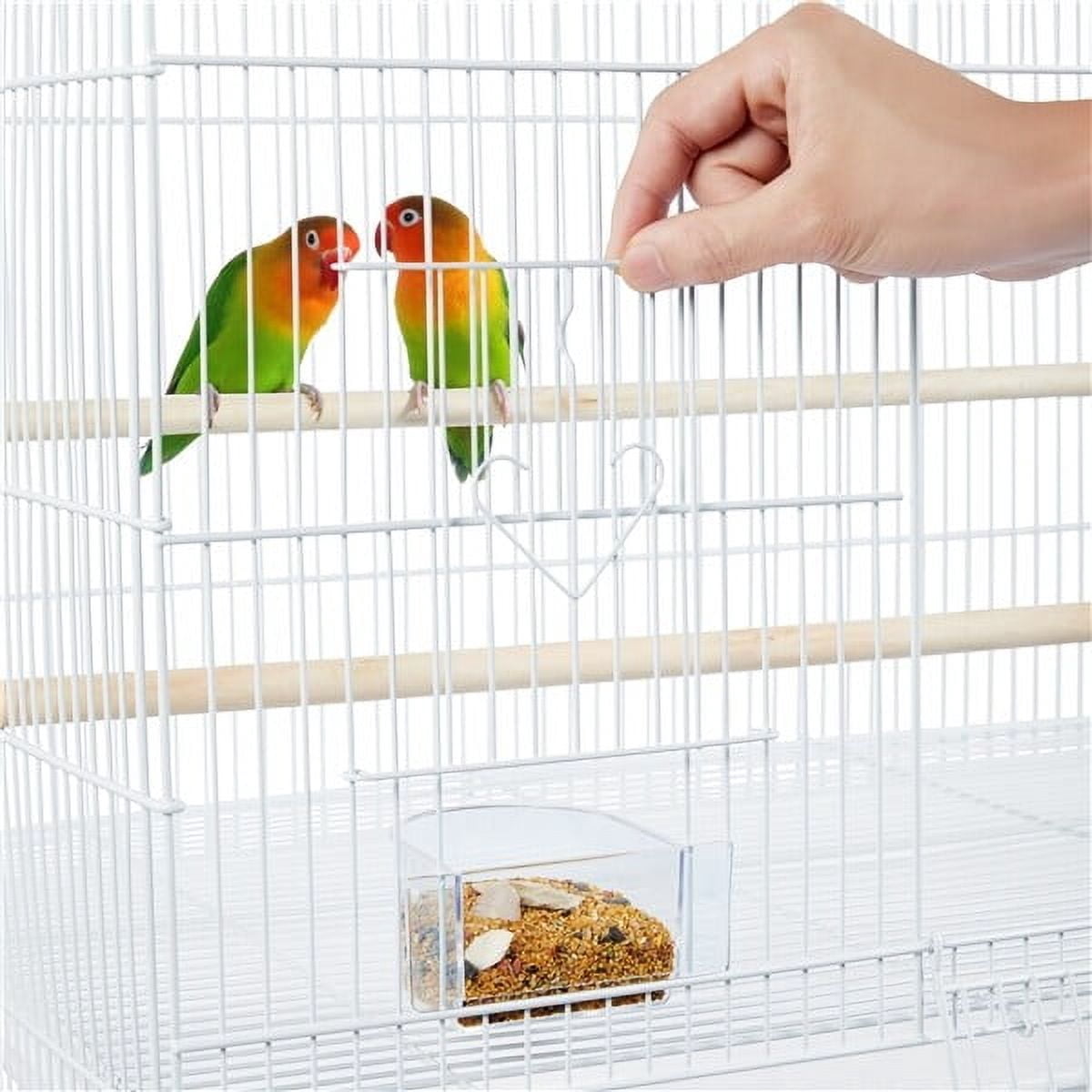 FASCK 47-inch Rolling Breeding Flight Bird Cages for Parakeets Budgies Finches Cockatiels Conures Lovebirds Canaries Parrots with Detachable Stand,White
