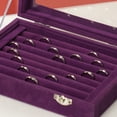 thumbnail image 4 of Caja de franela para 24 pendientes y joyas, caja de exhibición con tapa, caja transparente para anillos, caja para decoración de uñas, caja para guardar pendientes y joyas, 4 of 5