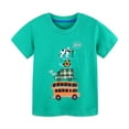 thumbnail image 2 of HILEELANG Toddler Boy Summer Short Clothes Sets Outfits Easter Cotton Green Bus Tee Shirts Shorts Playwear 5T, 2 of 5