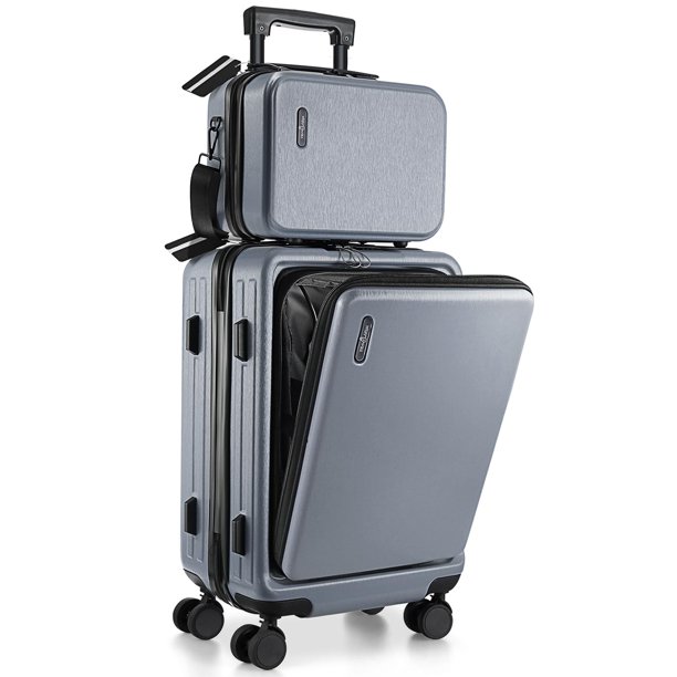 Equipaje de mano TRAVELARIM 22 gris con bolsa de cosméticos de 55 cm