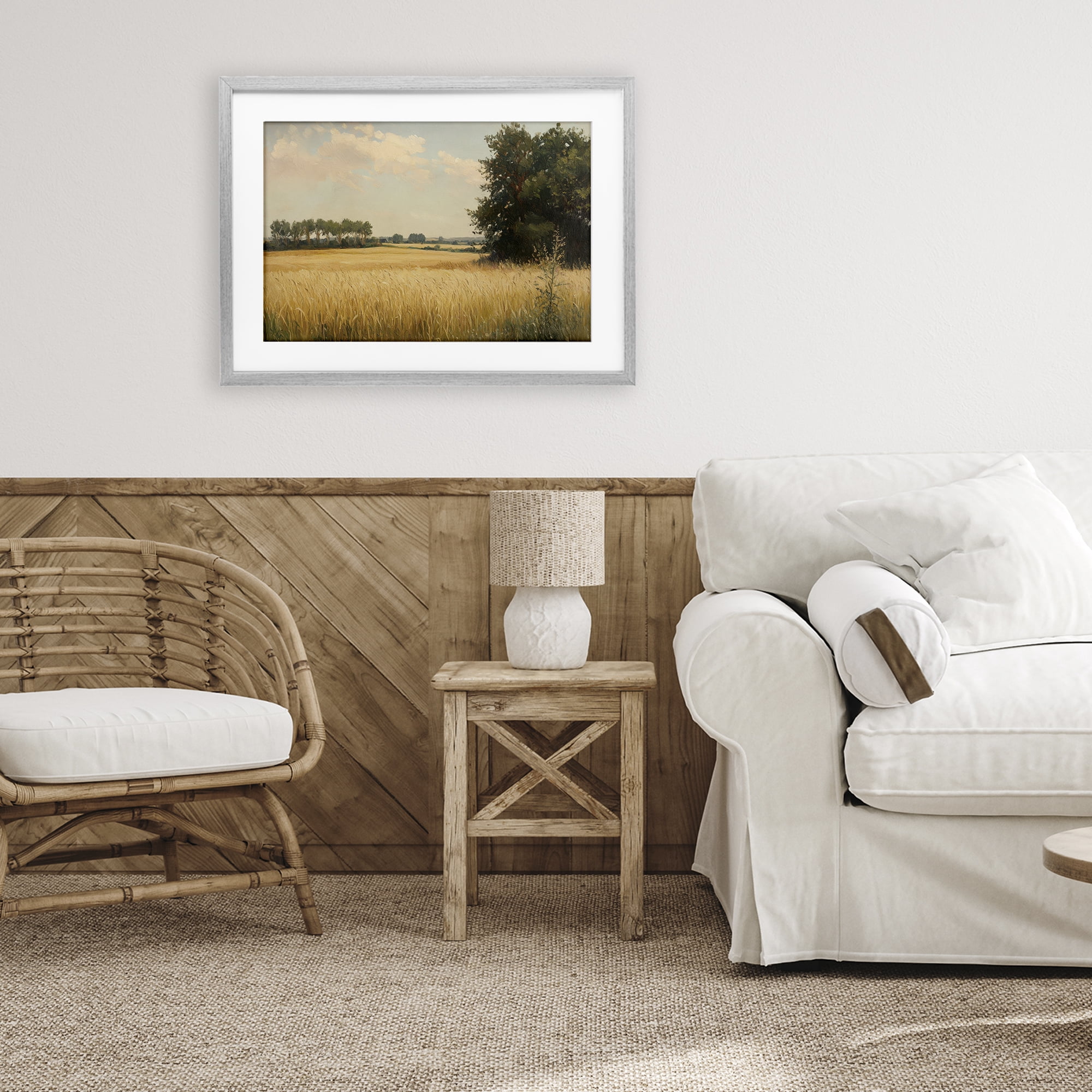 Stupell Industries Where The Wheat Grows Gray Framed Print Under Glass, design by Petal Prints Design