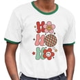 thumbnail image 2 of Daisy Ho Ho Ho Ringer Tee Shirt Unisex 2X-Large White/Kelly Green, 2 of 5