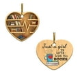 thumbnail image 2 of Adornos de corazón para amantes de los libros, letreros de estantería, decoración colgante reversible, regalo de Navidad para familia y ella, decoración de pared única, marco de metal, 2 of 9