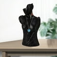 thumbnail image 6 of Mannequin Resin Jewelry Display Stand Necklace Bust Earring Pendant  Black 35X18.5X15cm, 6 of 8