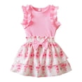 thumbnail image 2 of Tiijoy Girls Summer Outfits Cute Ruffle Ribbed Tank Top and Floral Skirt Set, Sizes 9-12 Months, 2 of 8