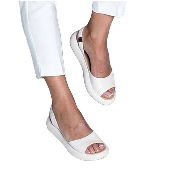 Summer Ladies Sandals Casual Footwear Solid Color Women's Casual Fish Mouth Thick Bottomed Sandals